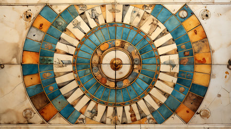 Detail of the famous astronomical clock in Seville, Spain.の素材