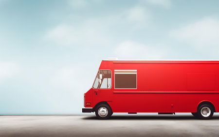 Food truck mock up isolated background.の素材