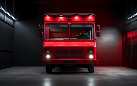 Food truck mock up isolated background.の素材