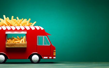 Food truck mock up isolated background.の素材