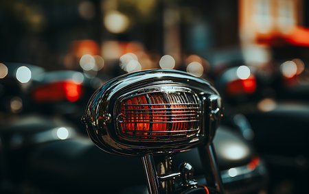 Modern powerful sports motorcycle dark background.の素材