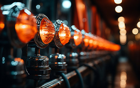 Modern powerful sports motorcycle dark background.の素材