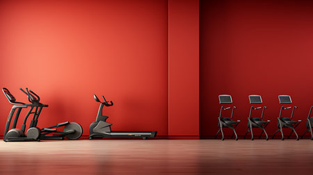 Workout Fitness equipments background with copy space for textの素材
