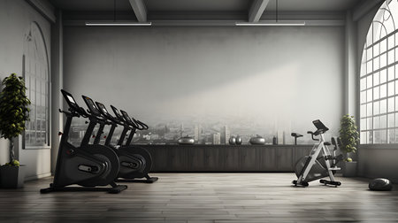 Workout Fitness equipments background with copy space for textの素材