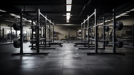 Workout Fitness equipments background with copy space for textの素材