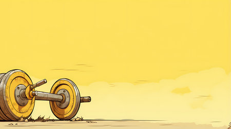 Workout Fitness equipments background with copy space for textの素材