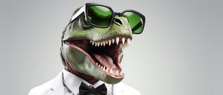 dinosaur on white background. 3d render of dinosaur on white backgroundの素材