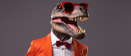 dinosaur on white background. 3d render of dinosaur on white backgroundの素材