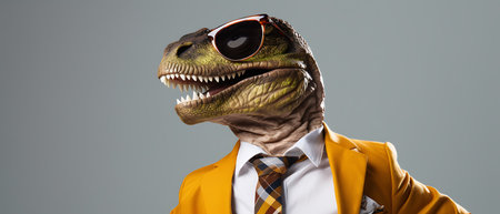 dinosaur on white background. 3d render of dinosaur on white backgroundの素材