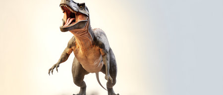 Dinosaur Tyrannosaurus Rex on a white background. 3d renderの素材