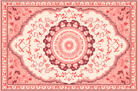 Traditional ornamental floral paisley bandanna. You can use this pattern in the design of carpet, shawl, pillow, cushionの素材