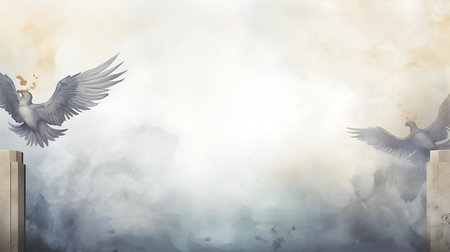 neo classical border floral background with golden frame and golden ornament. 3d illustrationの素材