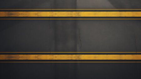 yellow line on the black asphalt road texture background, vintage color toneの素材