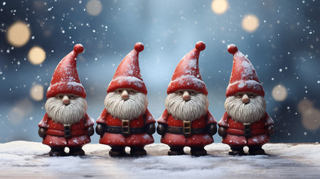 Christmas card with Santa Claus on wooden background. 3d rendering.の素材