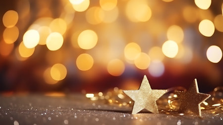 Christmas decoration on bokeh background. New Year and Christmas.の素材