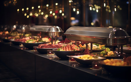 Catering buffet for events in luxury restaurant. Selective focusの素材