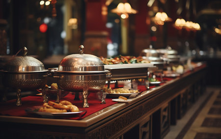 Catering buffet for events in a restaurant. Selective focus.の素材