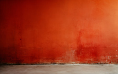 Grunge red wall and floor texture background. Copy space.の素材