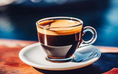 Coffee cup on table in cafe - Vintage effect style picturesの素材