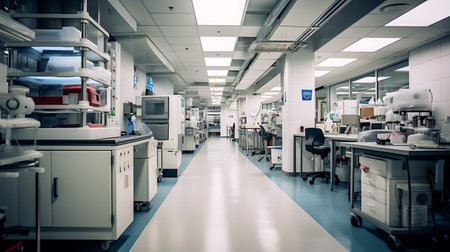 Interior of a modern hospital. Medical equipment. Pharmacy.の素材