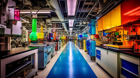 Interior of a modern factory. Industrial interior of a modern factoryの素材