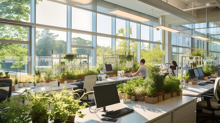 Business people working in modern office. Business people working in creative office.の素材