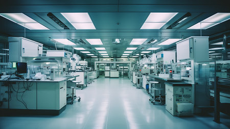 Production line of the factory for the production of high-tech electronic componentsの素材