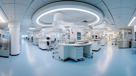 Interior of a modern medical laboratory. 3d rendering. Computer digital image.の素材
