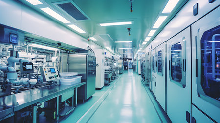 Interior of a modern factory for the production of alcoholic beverages.の素材