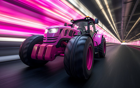 Fast racing Tractor drivingの素材