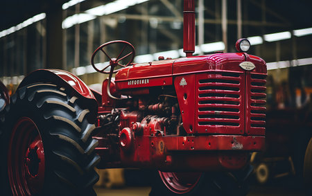 Fast tractor driving farmの素材