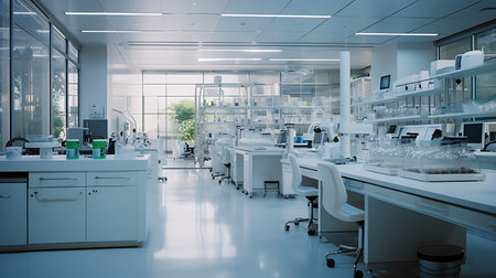 Interior of a modern laboratory, science research and development concept.の素材
