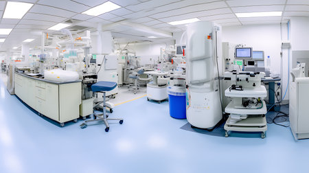 Medical equipment and equipment in a modern laboratory. Healthcare and medical conceptの素材