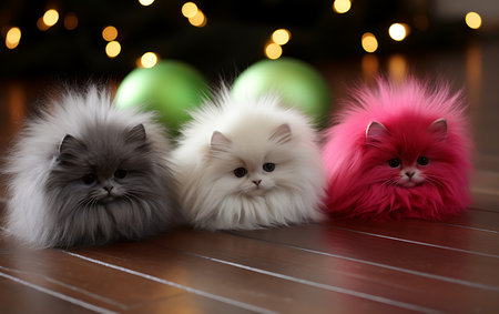 Close up small multicolored birdsの素材