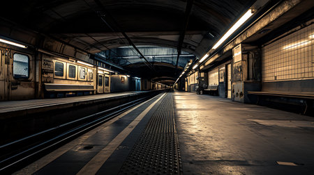 Subway station in Prague, Czech Republic. Long exposure shot.の素材