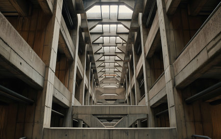 Interior of a modern building. 3d render. Abstract backgroundの素材