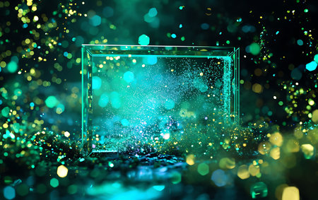 Futuristic abstract background with bokeh defocused lights. 3d renderingの素材