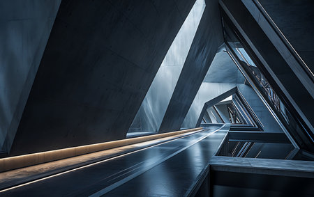 3d render of modern architecture and urban road tunnel with motion blurの素材