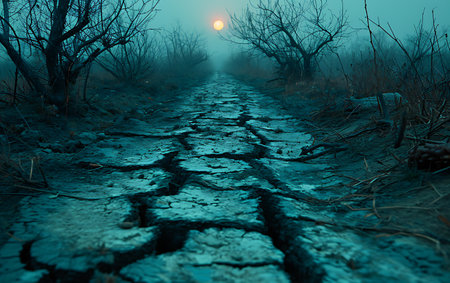 Dry cracked earth. Conceptual image of climate change and global warmingの素材