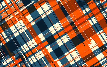 abstract background with geometric pattern in orange, blue and black colorsの素材