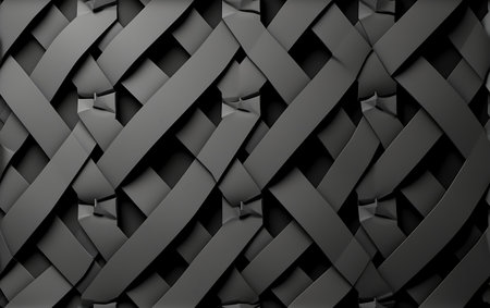 Abstract black geometric background. 3d rendering, 3d illustration.の素材