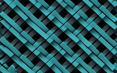 3d illustration of abstract geometric background, blue and black colors, computer generatedの素材