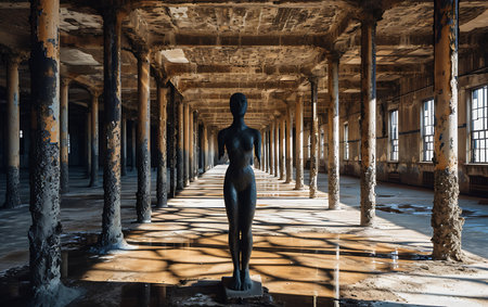 Ruins of a very heavily polluted industrial factory, place was known as one of the most polluted towns in Europe.の素材