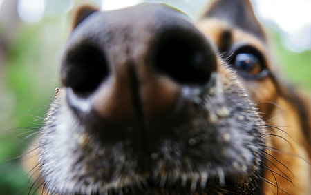 Dog's nose close-up. Shallow depth of field.の素材