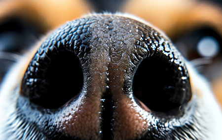 Close-up of the dog's eye. Shallow depth of field.の素材