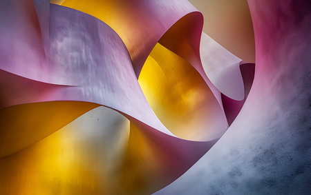 Abstract colorful background with curved lines. 3d rendering, 3d illustration.の素材