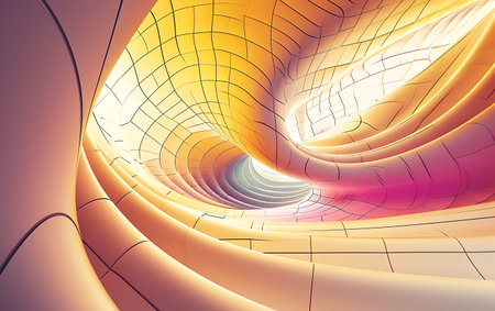 3d illustration of abstract geometric composition, digital artwork for creative graphic designの素材