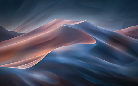 abstract background with smooth lines in blue and orange colors, computer generatedの素材