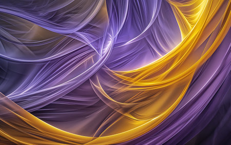 abstract background with smooth lines in purple and yellow colors, computer generated imagesの素材