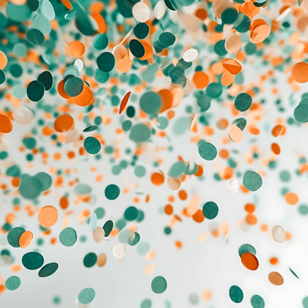 Multicolored confetti on a white background. 3d renderingの素材